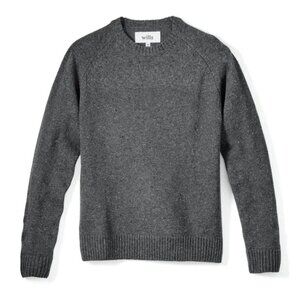 Wills Huckberry Speckled Wool Grey Crewneck Sweater, Mens Medium Size M